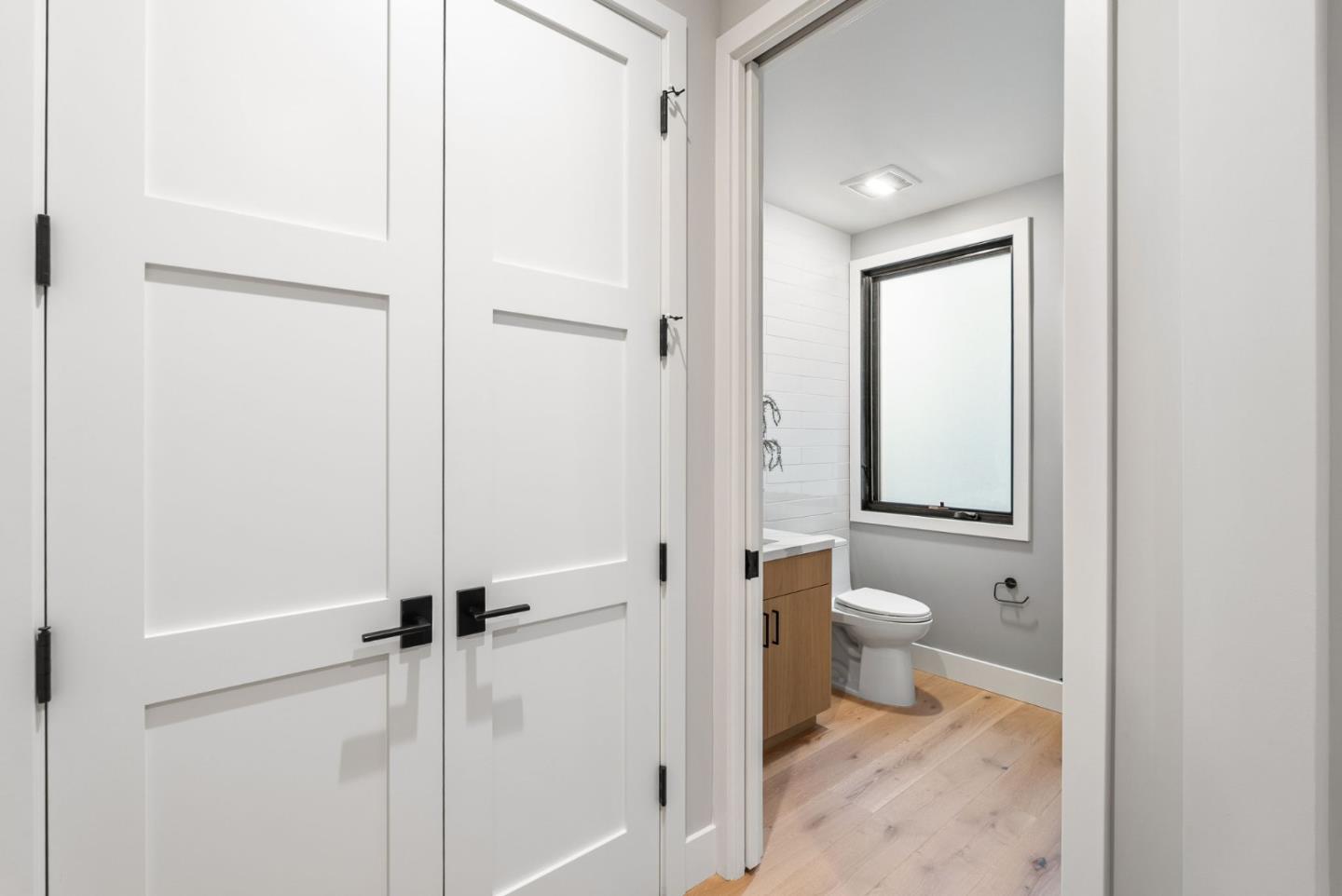 229 Hope Street Mountain View, CA 94041 - Photo 21 of 53 a bathroom with a toilet and a shower