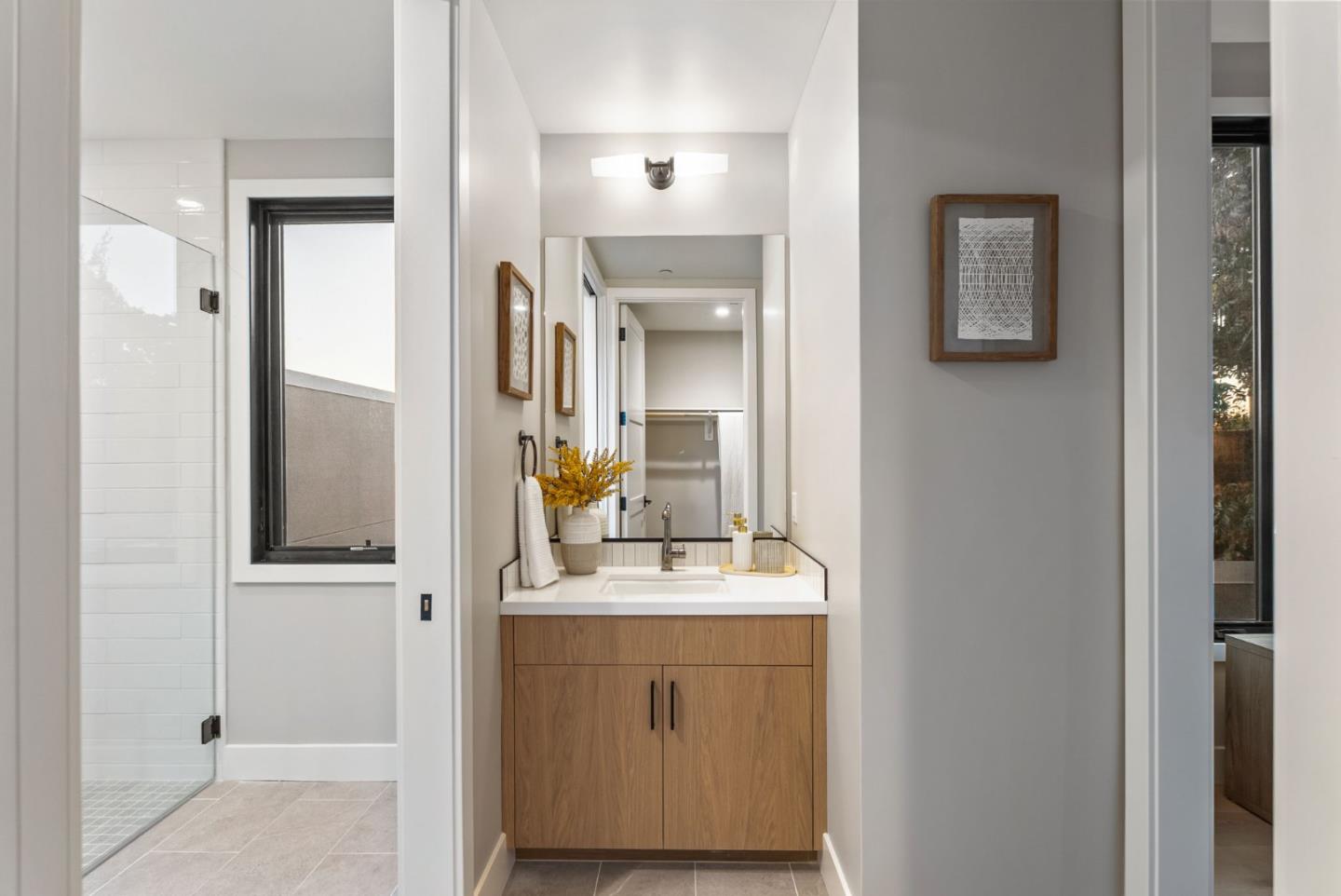 229 Hope Street Mountain View, CA 94041 - Photo 34 of 53 a bathroom with a sink and a mirror