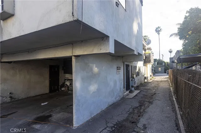 a view of a street with an empty room