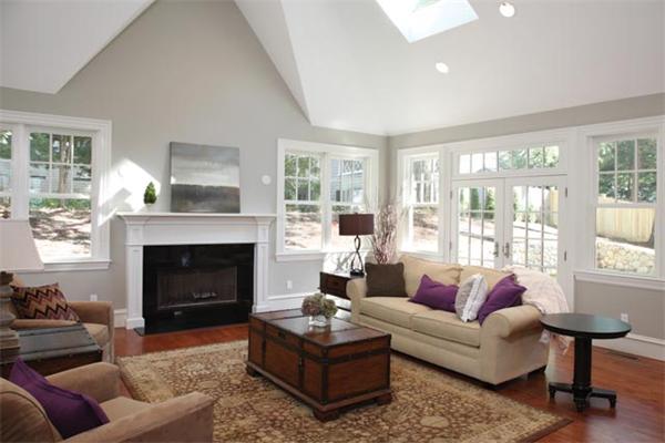 116 Oxford Road Newton, MA 02459 - Photo 6 of 9 a living room with furniture and a fireplace