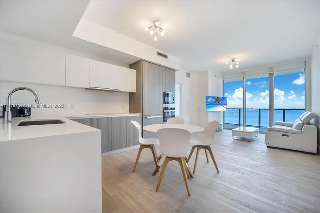 a living room with furniture