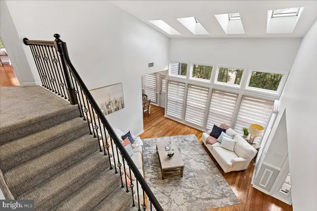 workspace with wooden floor and windows