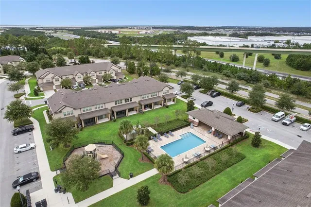 an aerial view of multiple house