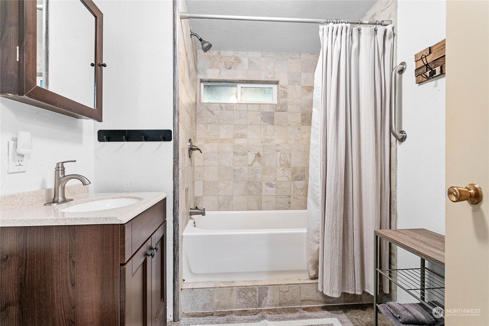 23 Hillside Place Bellingham, WA 98229 - Photo 23 of 39 a bathroom with a granite countertop sink and a mirror