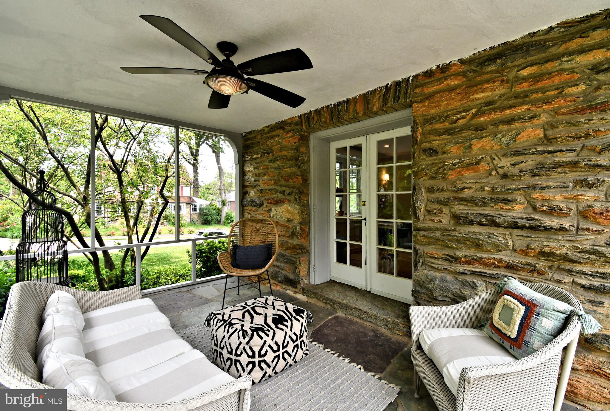 19 Croton Road Wayne, PA 19087 - Photo 54 of 64 Screened Porch w/lighted ceiling fan