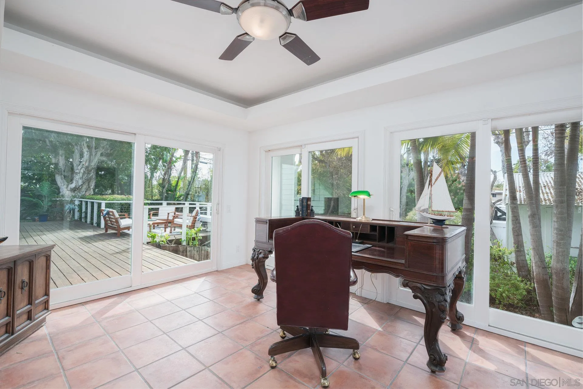 684 Arden Drive Encinitas, CA 92024 - Photo 56 of 59 a view of a workspace with furniture and a window