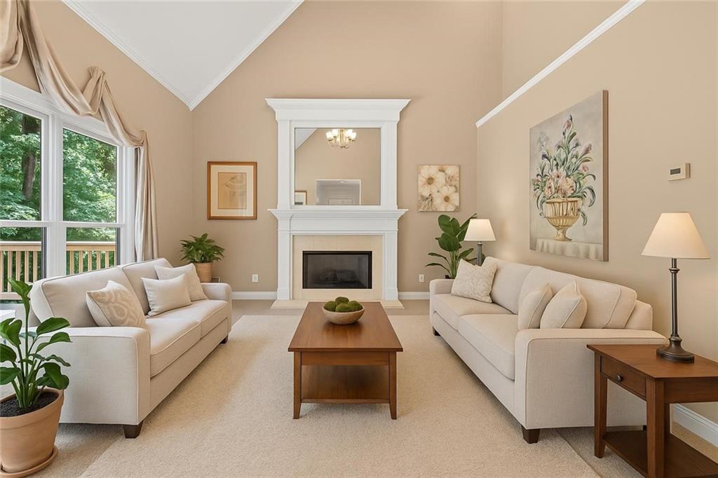 994 Fairview Club Circle Dacula, GA 30019 - Photo 5 of 57 a living room with furniture fireplace and a large window