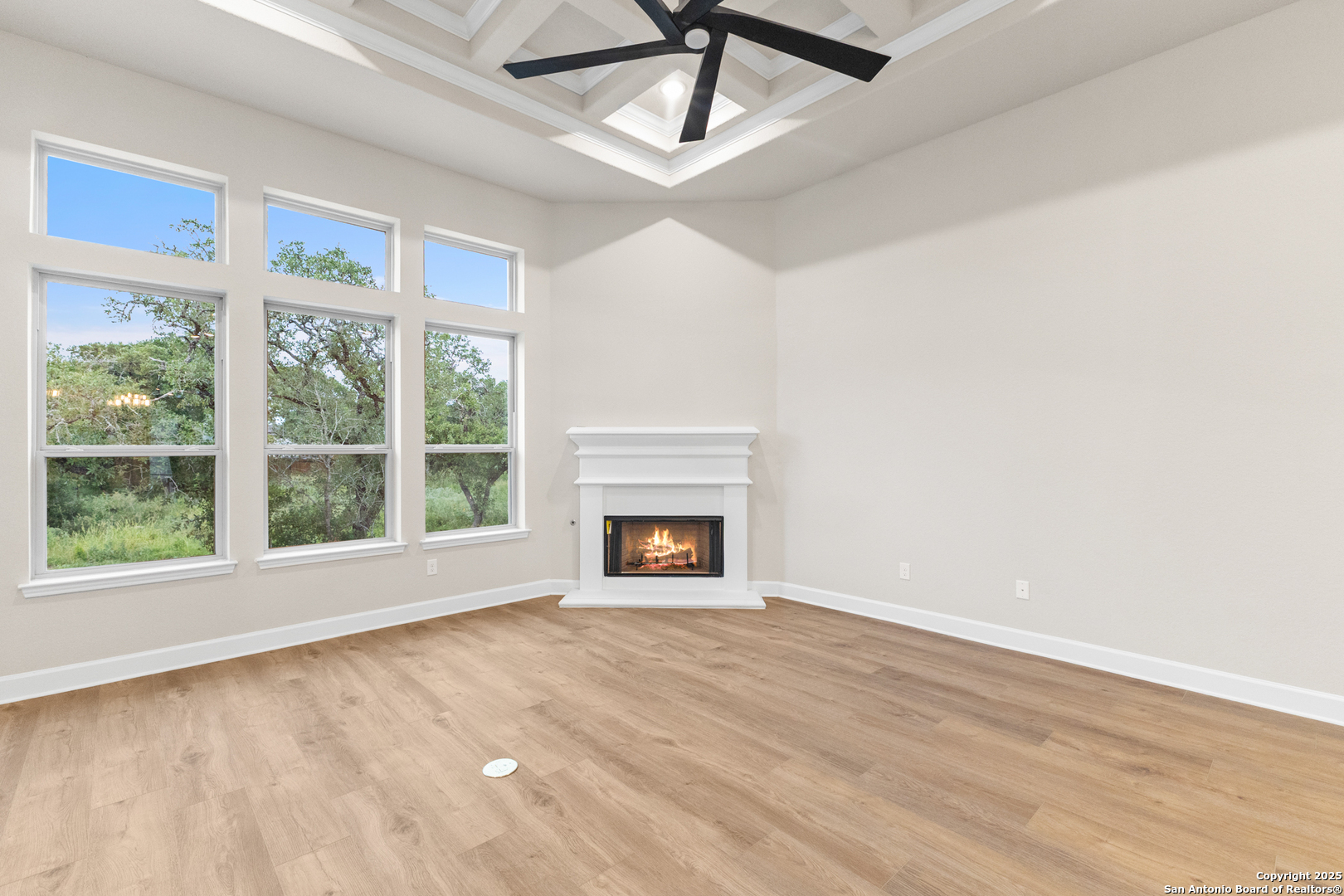 399 James Way Castroville, TX 78009 - Photo 15 of 32 a view of an empty room with window and fire place