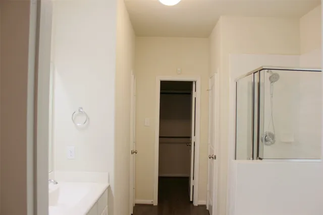 a bathroom with a shower