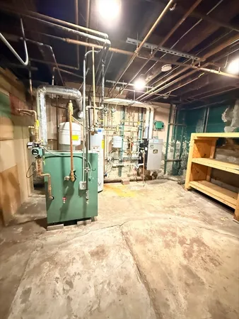 a view of a room with wooden walls