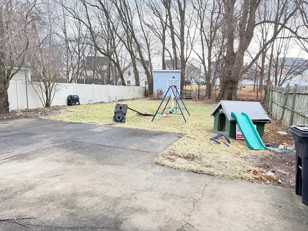 a view of park with a slide