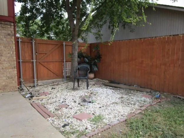 a backyard of a house
