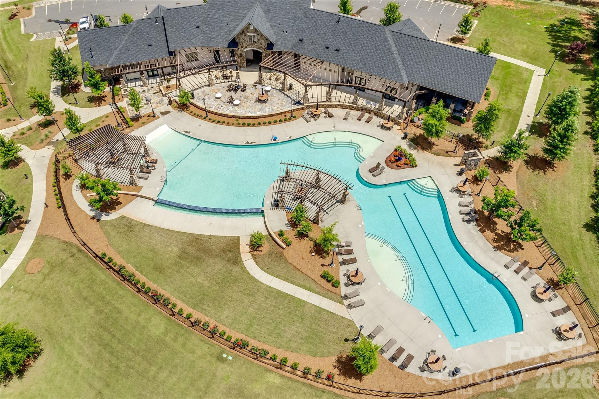 6121 Chimney Bluff Road, Unit 6 Lancaster, SC 29720 - Photo 20 of 25 an aerial view of a house with yard swimming pool and outdoor seating