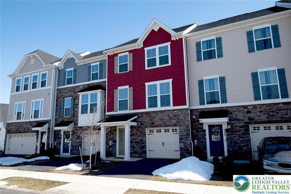 a front view of a building with street