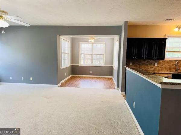 a view of kitchen and window