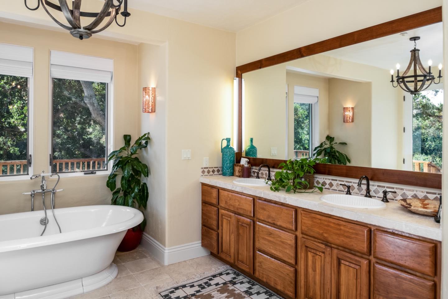 27835 Mesa Del Toro Road Salinas, CA 93908 - Photo 18 of 44 a spacious bathroom with a double vanity sink and a tub