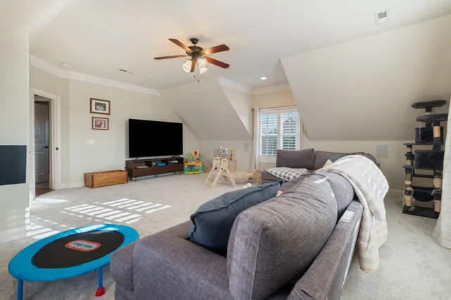 a view of a patio with furniture