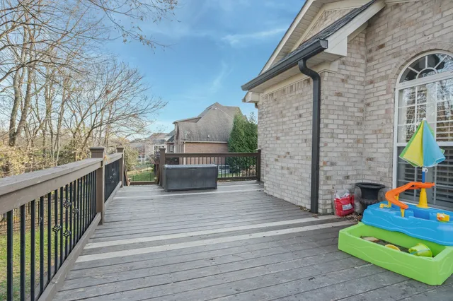 a view of a trees in a yard with large trees