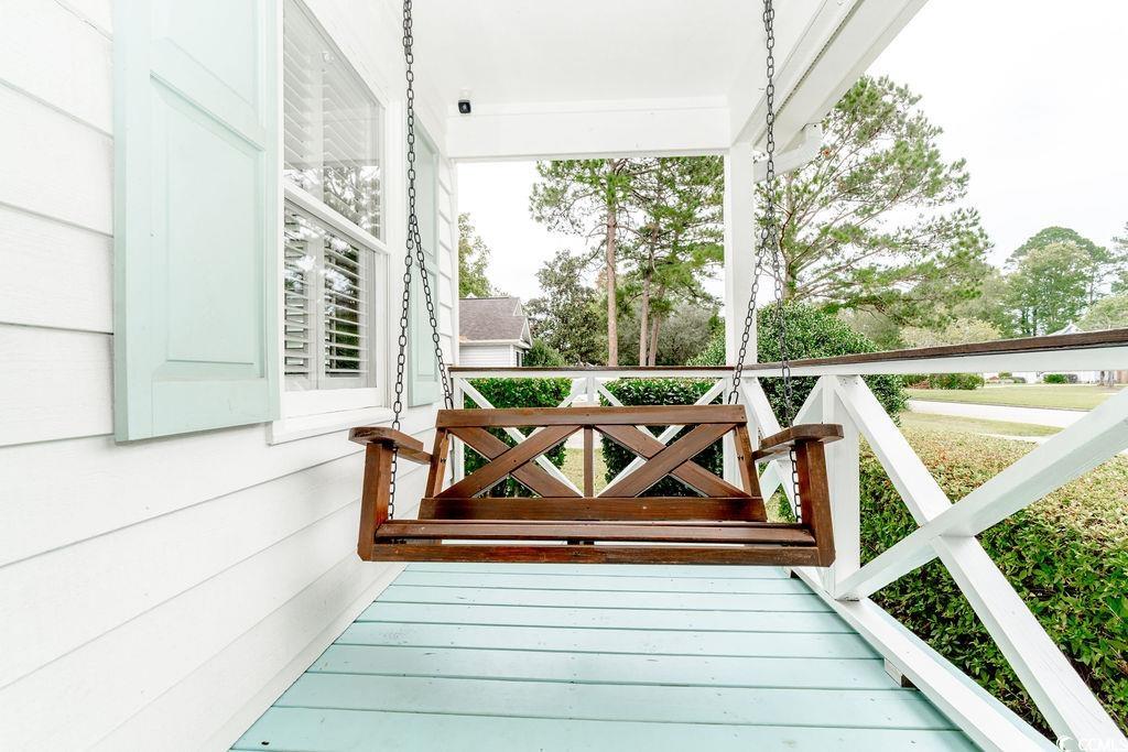 View of wooden deck
