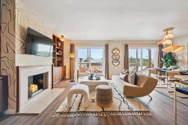 a bedroom with a bed and a view of bathroom