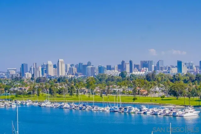 a view of a city with tall buildings