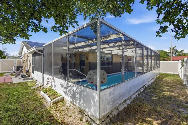 a house with swimming pool