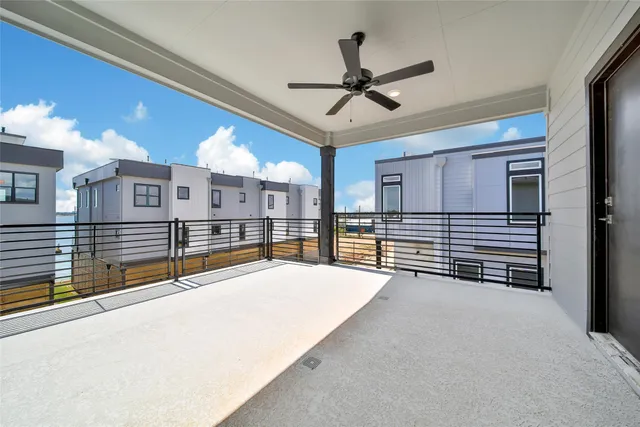 a view of an empty room with a balcony