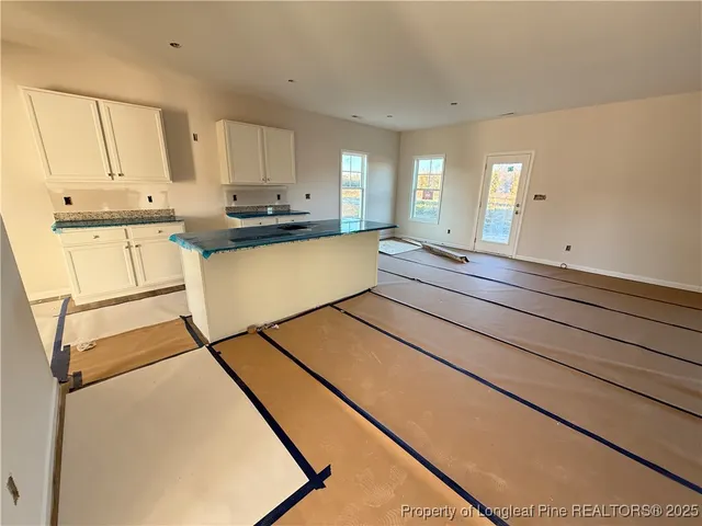 a kitchen with counter top space cabinets and stainless steel appliances