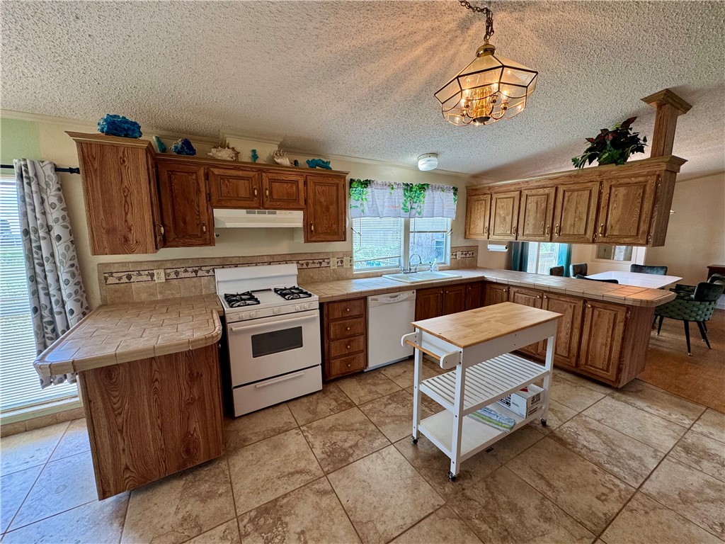 25051 Lake Shore Drive Mathis, TX 78368 - Photo 23 of 40 a kitchen with a stove a sink and a refrigerator