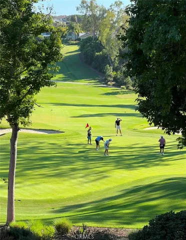 a view of a swimming pool with a yard