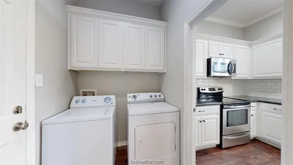 a room with dryer and washer