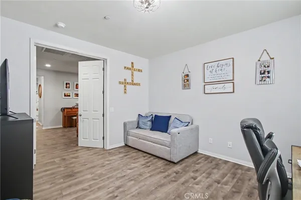 a living room with furniture
