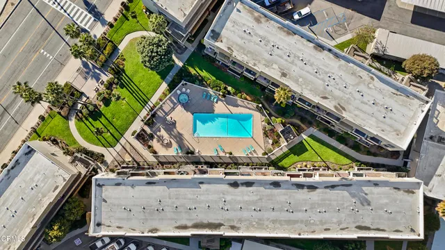 an aerial view of a house
