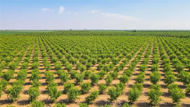 a view of a field with an outdoor space