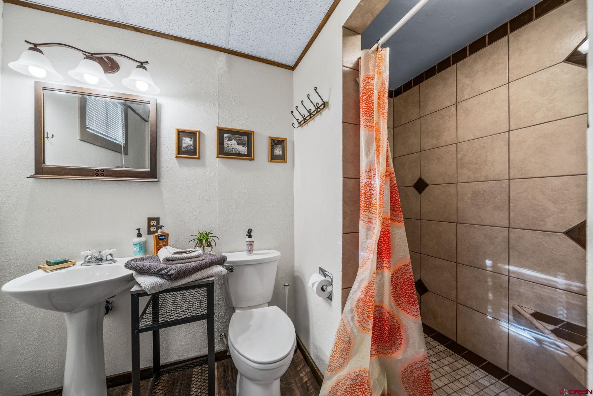 1118 Durango Road Durango, CO 81301 - Photo 30 of 32 a bathroom with a sink toilet and shower