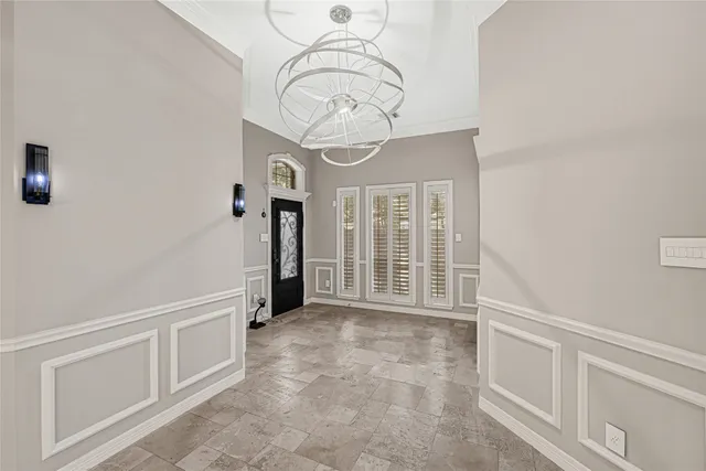 a view of an entryway with a room