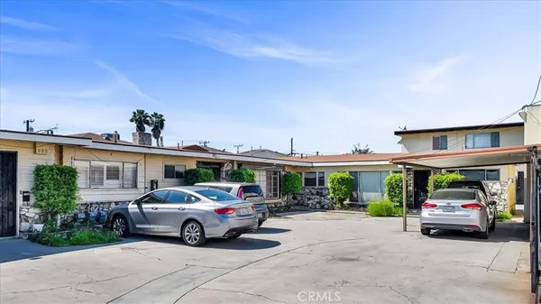 a car parked in front of a house