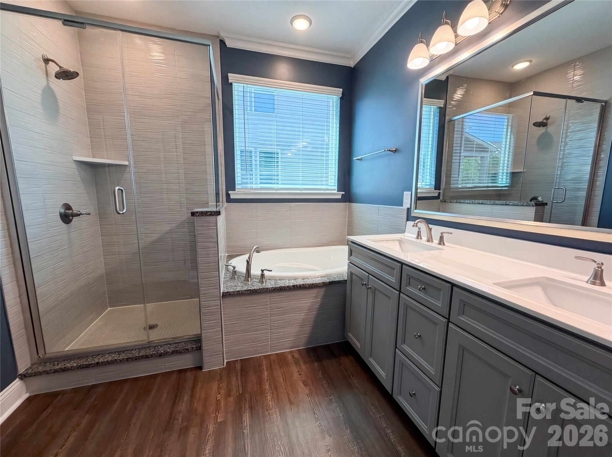 1321 Fishing Creek Road Clover, SC 29710 - Photo 14 of 19 a bathroom with a double vanity sink mirror and shower