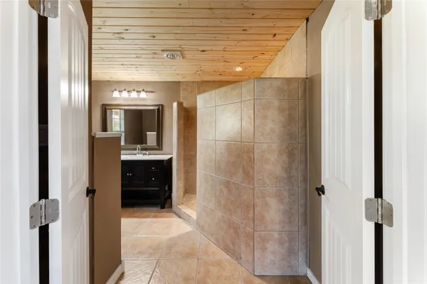 a bathroom with a shower