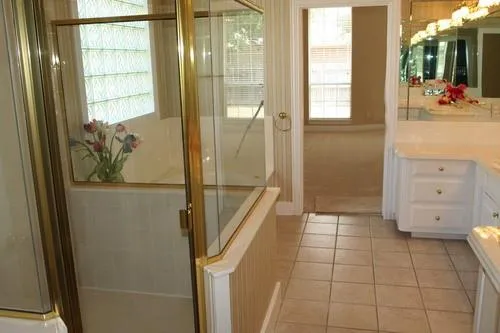 a bathroom with a shower