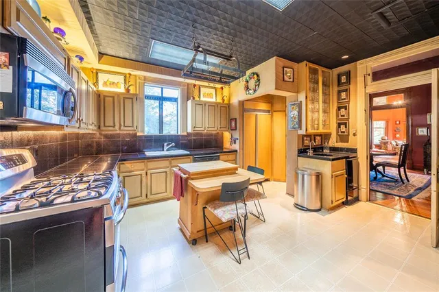 a view of a dinning table and chairs in the room