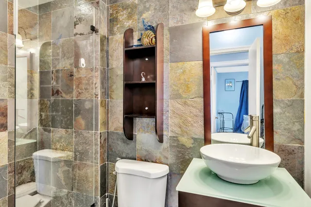 a bathroom with a shower