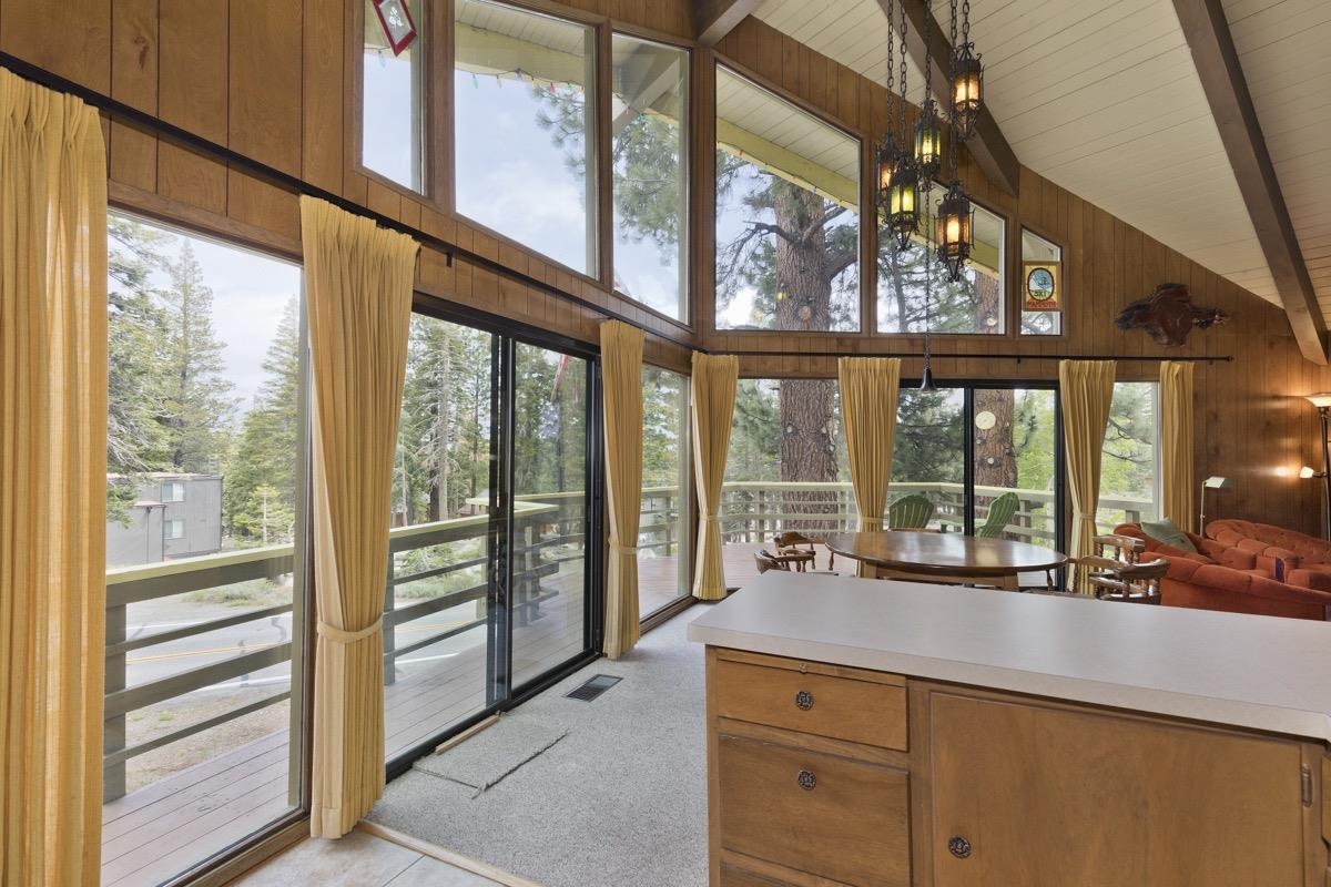 2563 Old Mammoth Road Mammoth Lakes, CA 93546 - Photo 36 of 49 a view of a kitchen with a sink and large windows