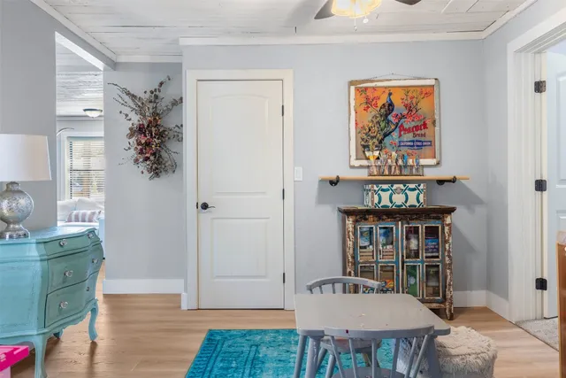 a workspace with furniture and window