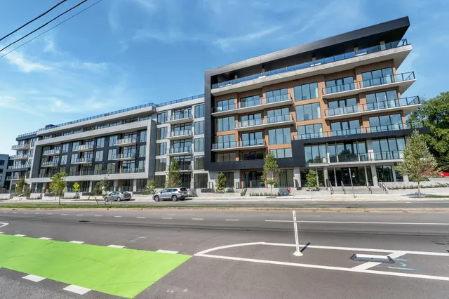 a front view of a building