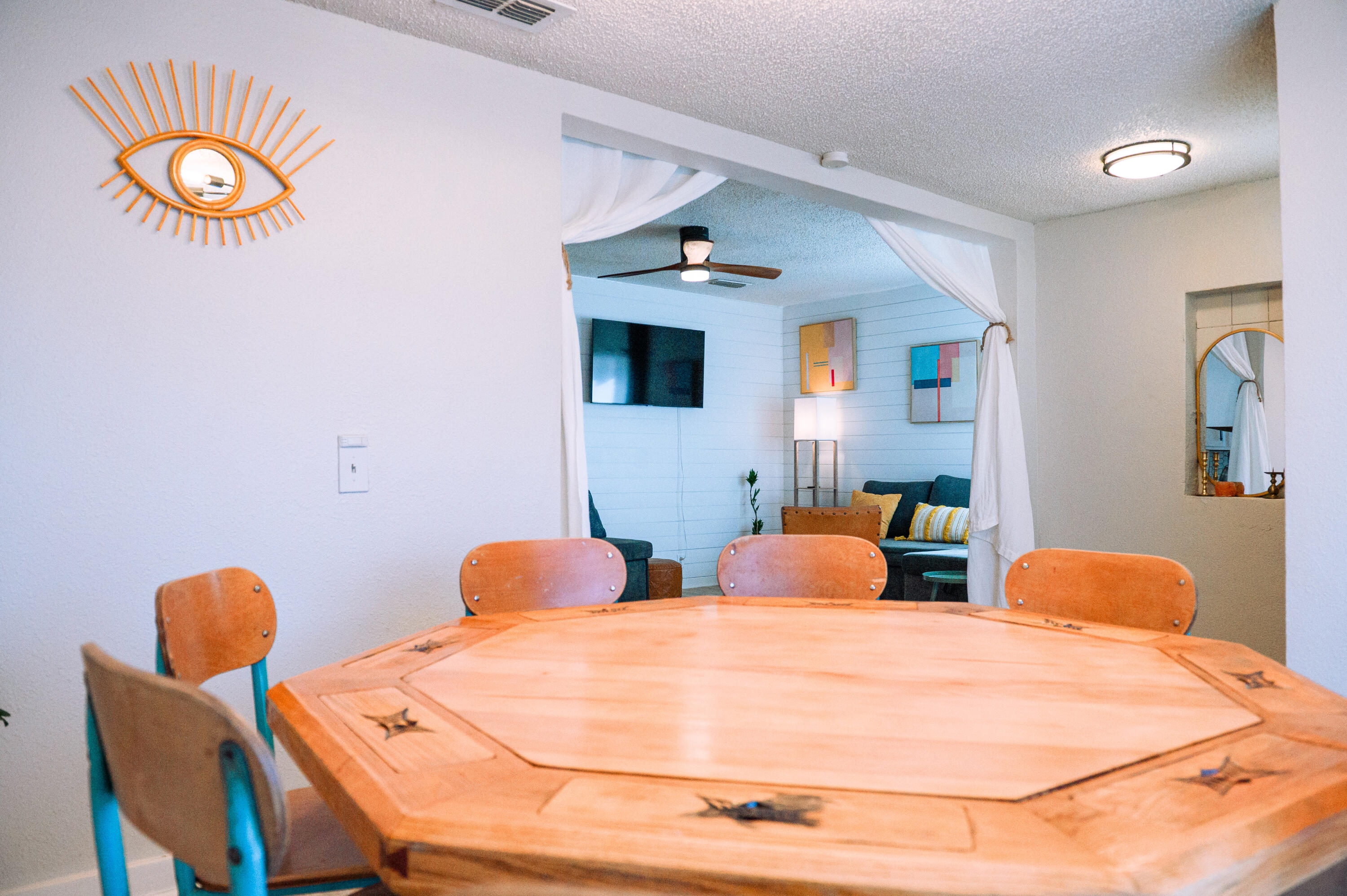 2436 24th Street, Unit FRONT Lubbock, TX 79411 - Photo 10 of 24 a bedroom with 2 bed and a chandelier