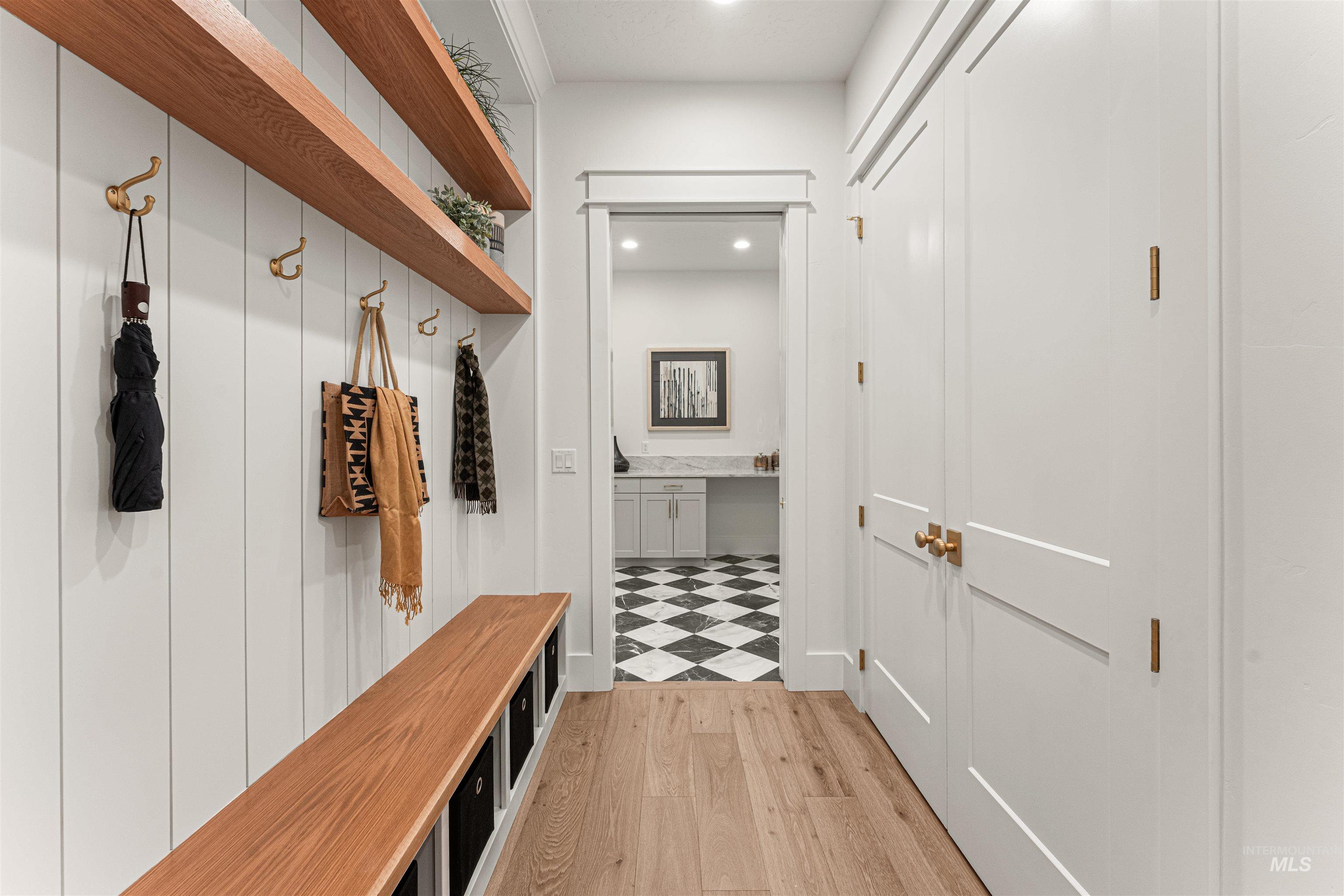 6400 North High Vly Way Eagle, ID 83714 - Photo 33 of 49 Mudroom featuring light wood finished floors and recessed lighting