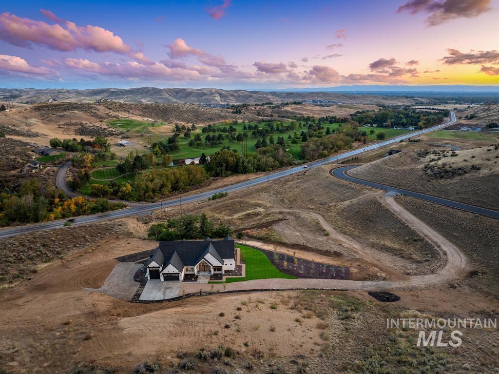 6400 North High Vly Way Eagle, ID 83714 - Photo 45 of 49 Aerial view at dusk
