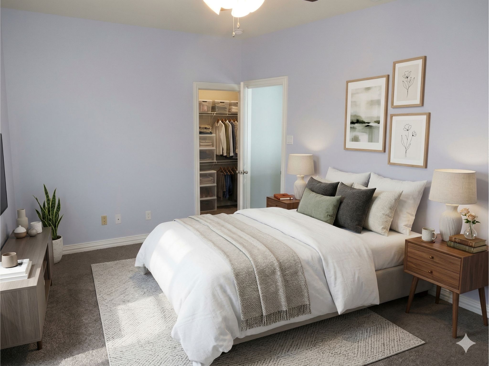 6715 Windrift Way, Unit 15 Austin, TX 78745 - Photo 8 of 37 a bedroom with a bed and a potted plant