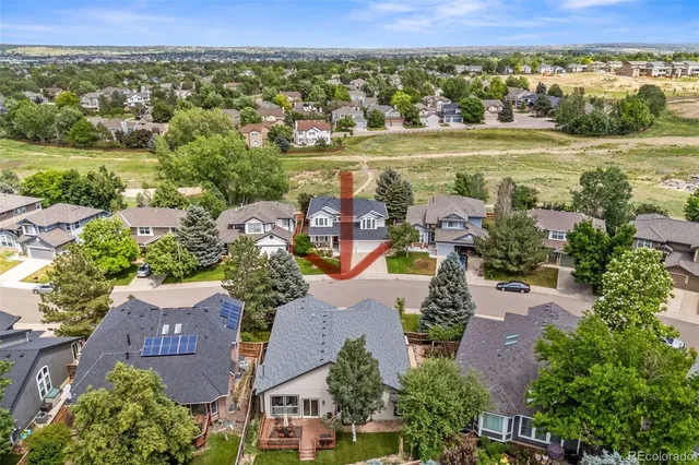 an aerial view of multiple house